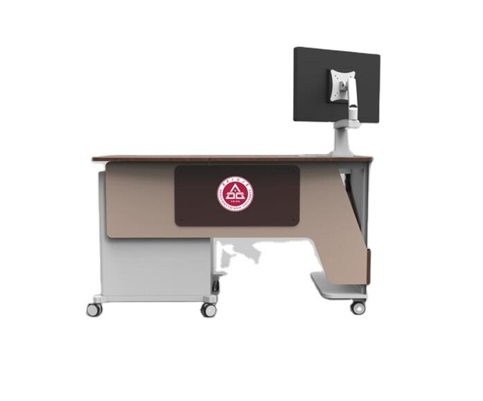 Teachers cart AV presentation table with wheels electric height adjustable desk classroom computer cabinet