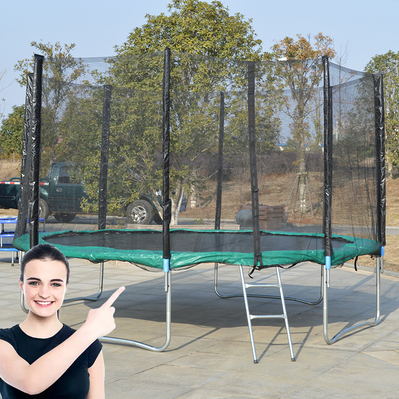 Fourstar 10FT Combination Bounce Safety Trampoline with Spring Mat Ladder Trampoline