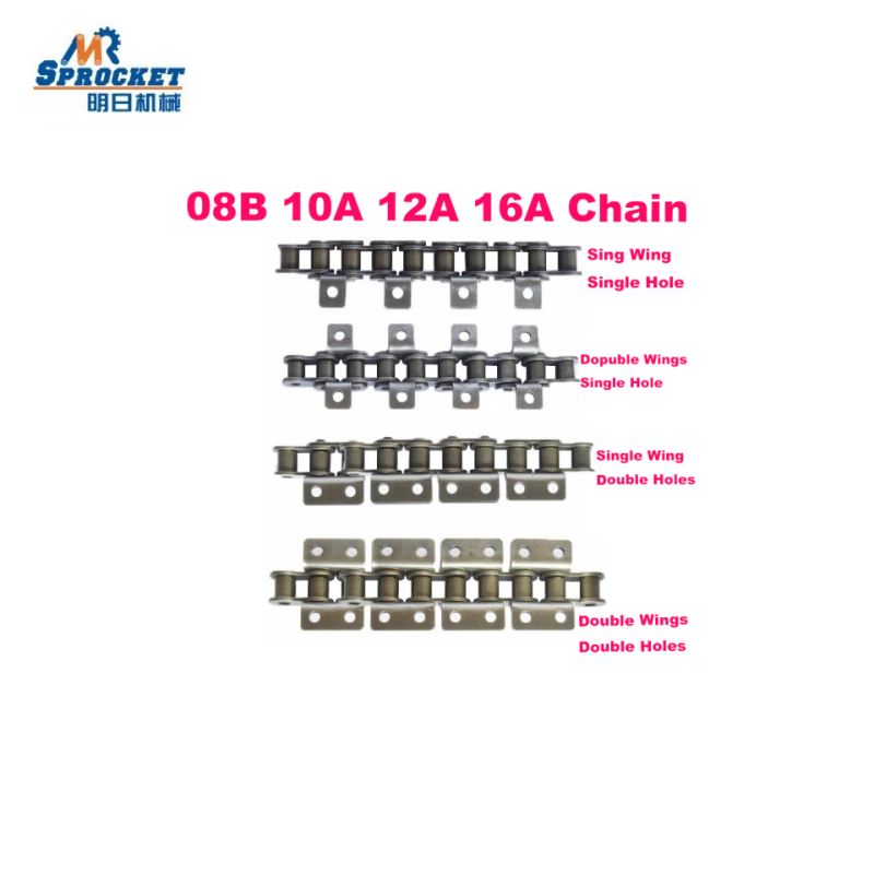 High Precision Carbon Steel 10A/40  Short Pitch Roller Chain with A1/A2 Attachments