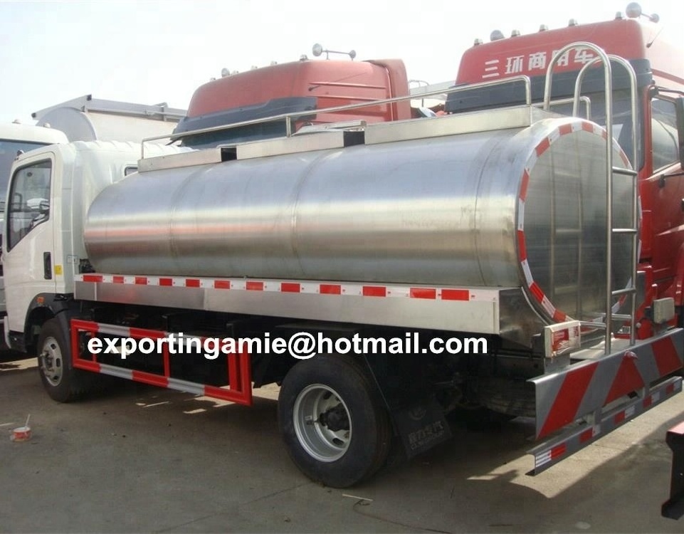 RHD 4x2 diesel 3000 liter 5000 liter 8000 liter  small howo fresh milk delivery tanker truck