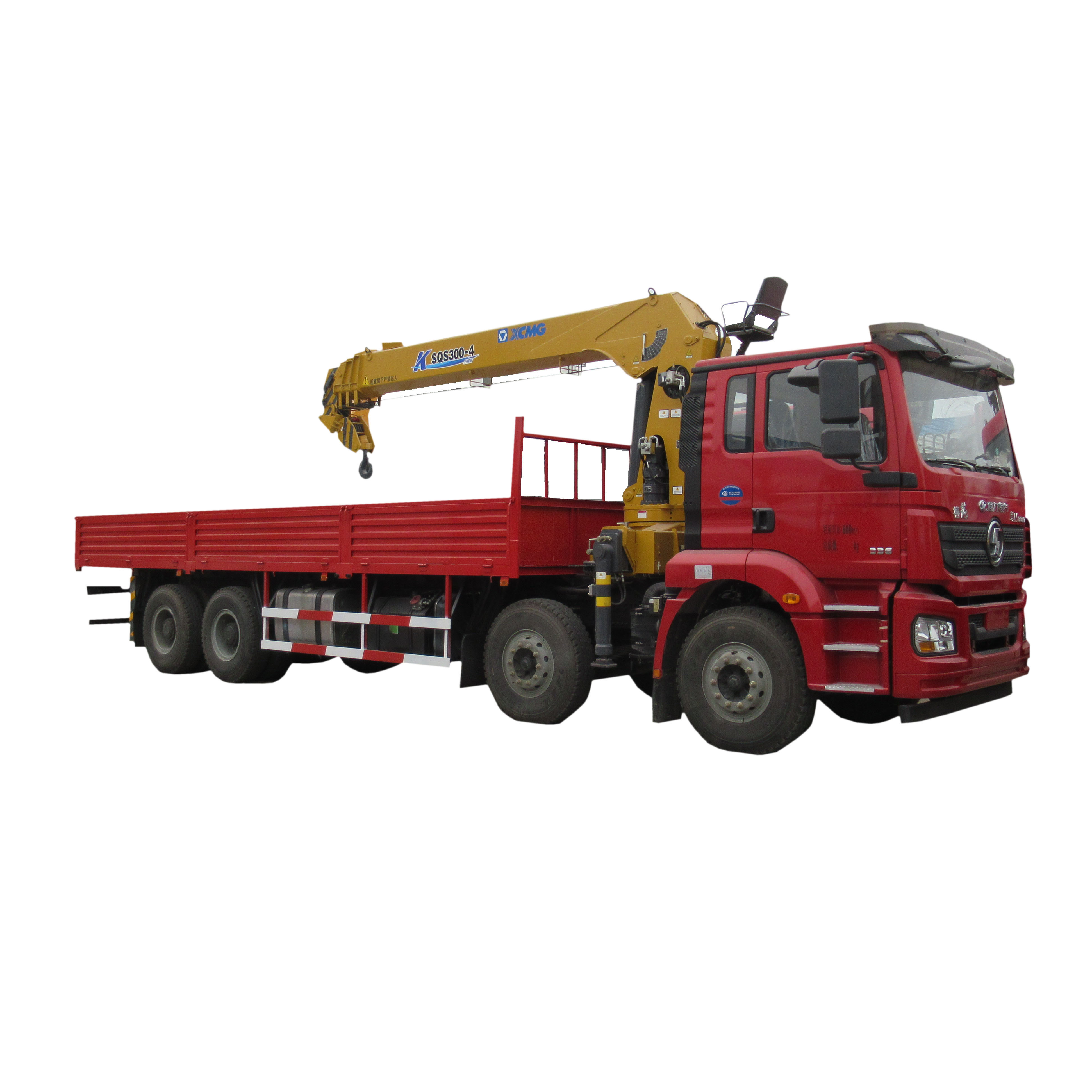 Shacman 8x4 12 wheeler telescopic knuckle boom 25 ton lorry truck crane 25 ton hydraulic lifting arm truck crane