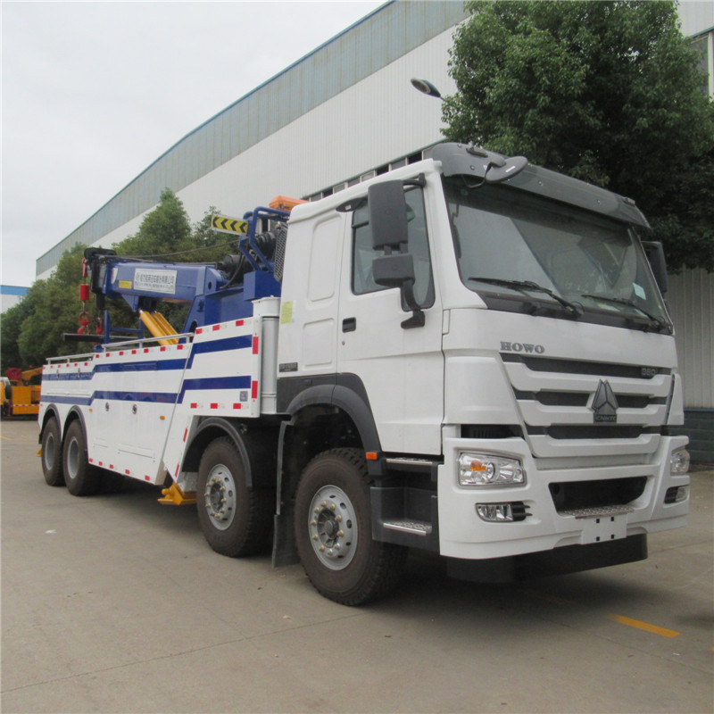 Brand new sinotruck howo 360 degree  40tons 50ton lifting 75 ton 80 ton heavy duty rotator wrecker tow trucks for sale