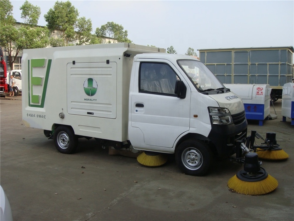 chengli factory lowest price gasoline mini street cleaning truck mounted 4 brush road sweeper