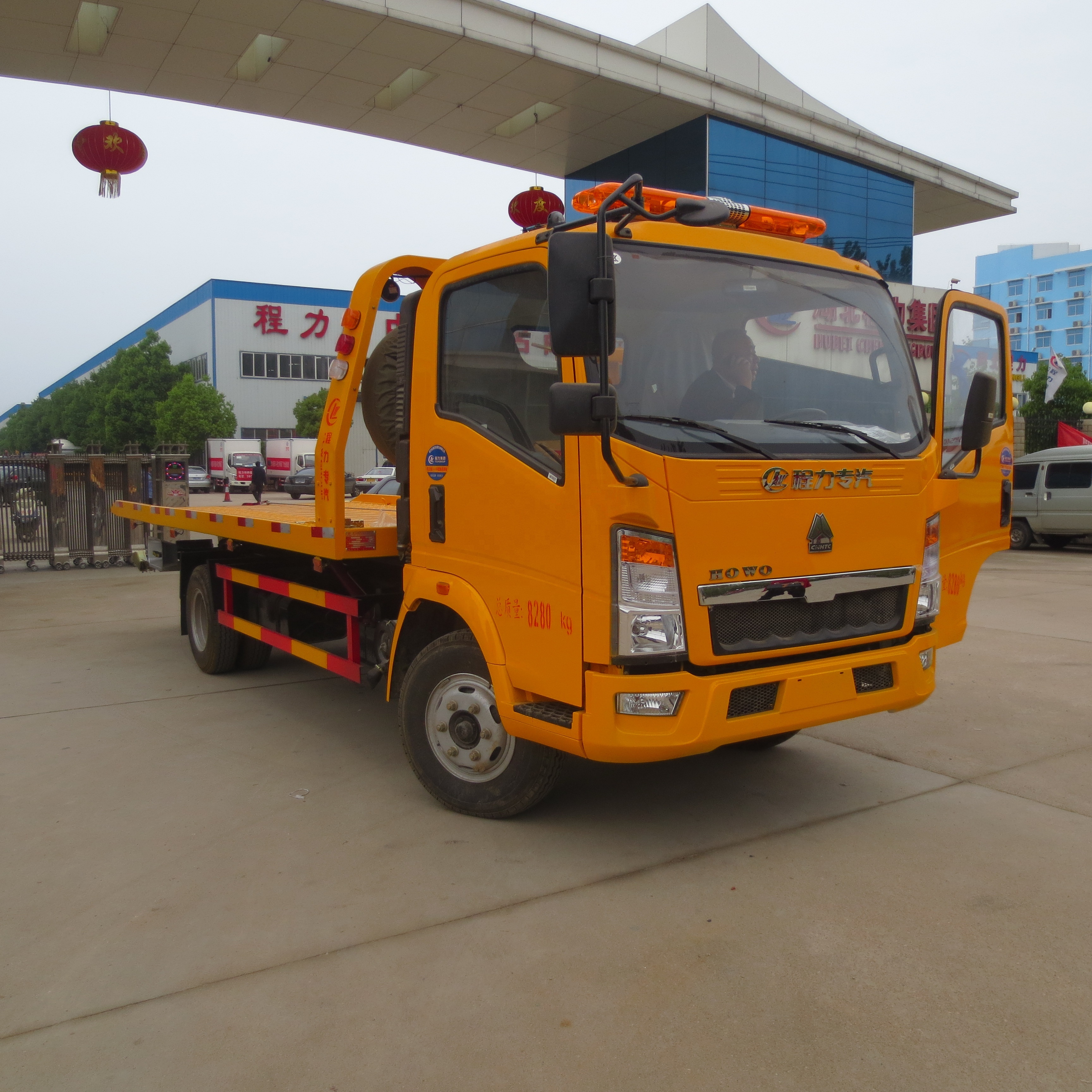 Dongfeng 6x4 new flat bed tow truck wrecker