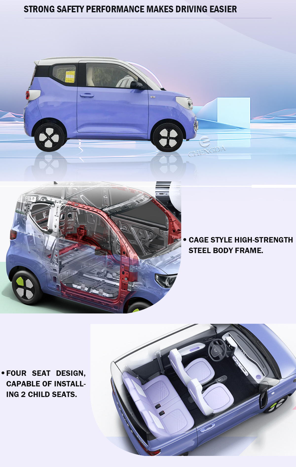 Pure Electric Minicar Wuling Hongguang 2024 Macaron 170km New Energy Vehicles EV Cars Electric Vehicles Electric Cars