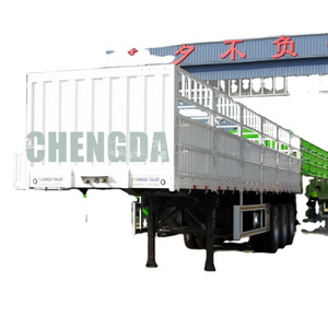 Hot Sale Cheap 40ton-80ton 3 Axles Cargo Livestock Sugar Cane Stake Fence Cargo Semi Truck Trailer For Sale