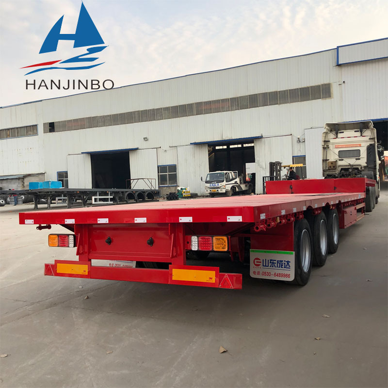 2 Axle 3 Axle 20FT 40 Ft Trailer Chassis Flat Bed Flatbed Trailer