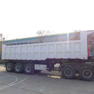 Brand new 3 Axle Van Type Box dump Semi Trailer Max OEM Steel Tractor Truck Color Cargo Material Mechanical