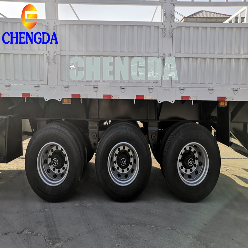 Hot Sale Cheap 40ton-80ton 3 Axles Cargo Livestock Sugar Cane Stake Fence Cargo Semi Truck Trailer For Sale