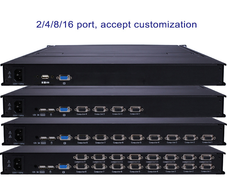 8/16 Port Rackmount lcd kvm switch with 17'