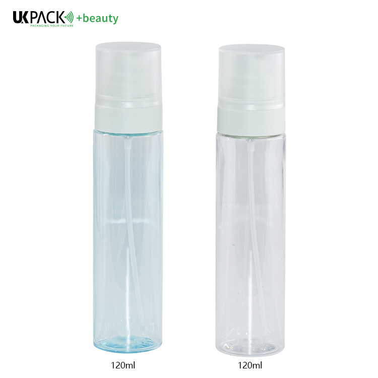 UKP24 120ml PET perfume travel refillable fine mist transparent spray bottle skin care cosmetic packaging