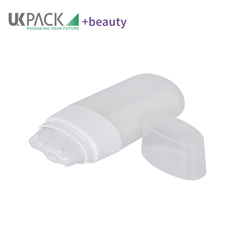 15ml 30ml PP Plastic Customized Colors dual chamber bottle cosmetic round bottom cosmetic bottle