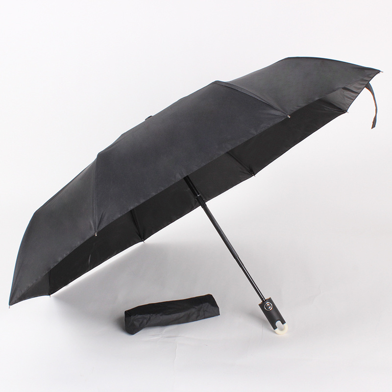 new product easy carry unique full automatic folding umbrella with hook loop lock handle