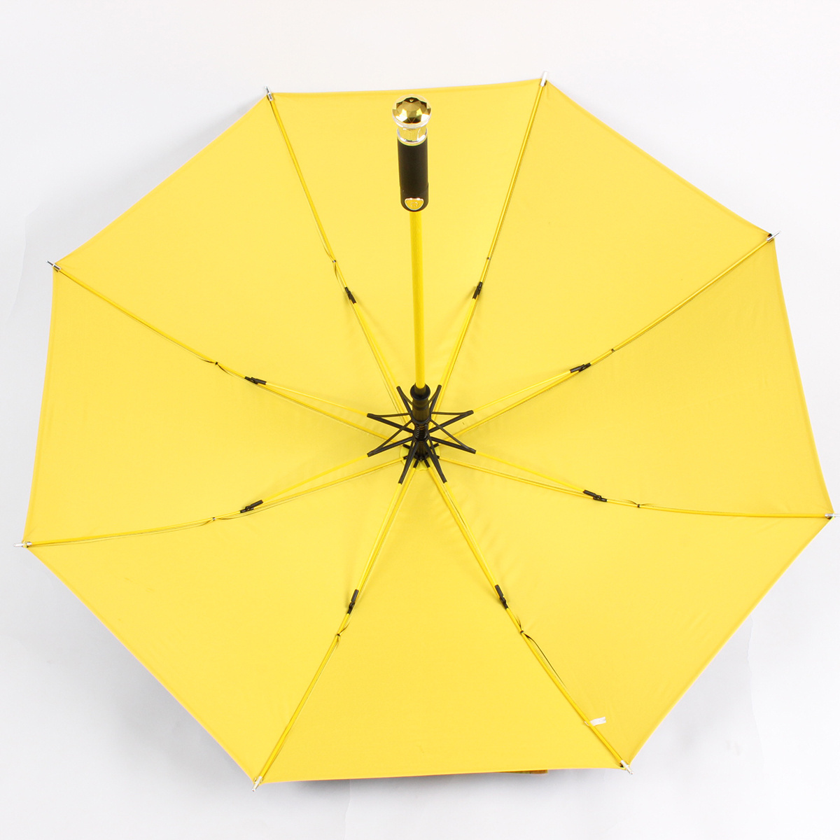 golf straight umbrella with crystal Diamond handle colorful fiber frame umbrella rain and sun