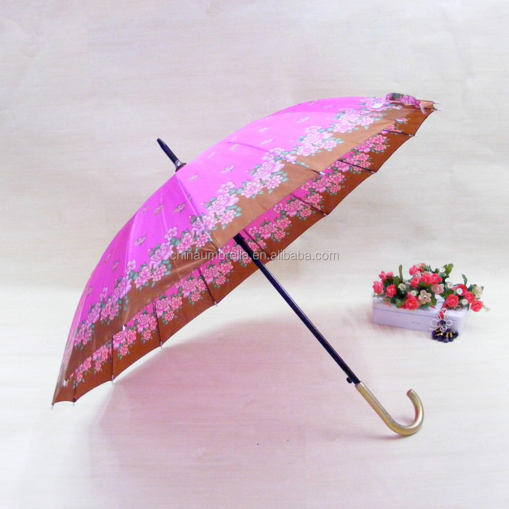 indian bangladeshi umbrella 16K satin umbrella with black strong umbrella frame