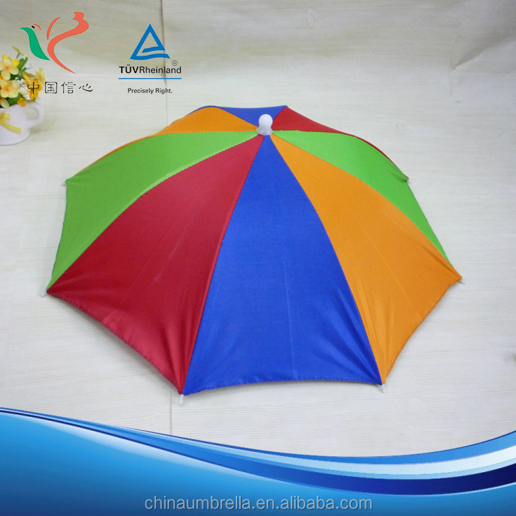 Wholesale high quality new design custom adult no handle rain umbrella hat