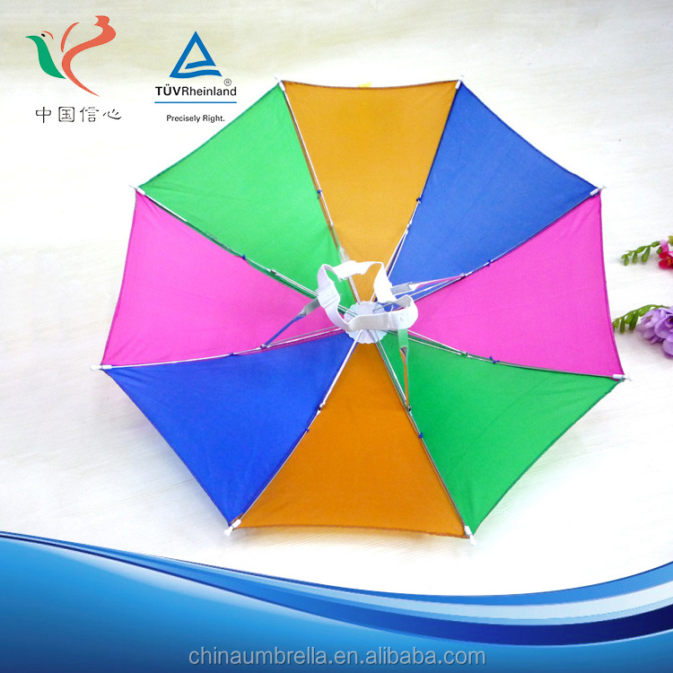 Wholesale high quality new design custom adult no handle rain umbrella hat