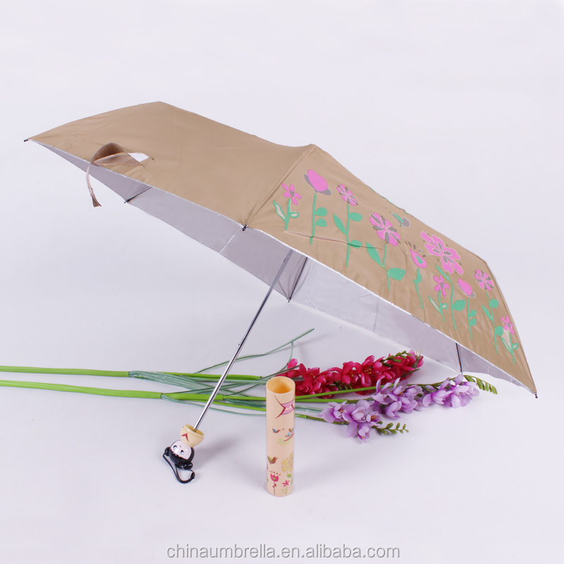 cartoon design bottle umbrella inside with 3 fold super thin pencil umbrella cartoon design