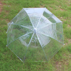 clear umbrella  21"*8K poe transparent pvc umbrella for the rain cheap