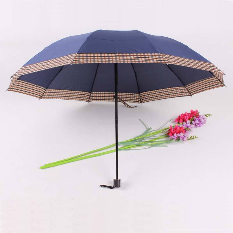 large size strong 25 inch 3 fold umbrella for men