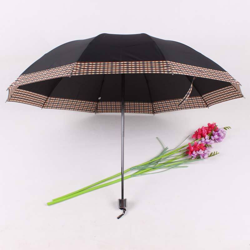 large size strong 25 inch 3 fold umbrella for men