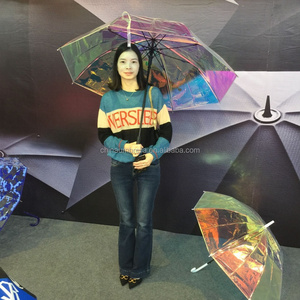 rainbow Dichroic Film iridescent film umbrella made of hologram material.