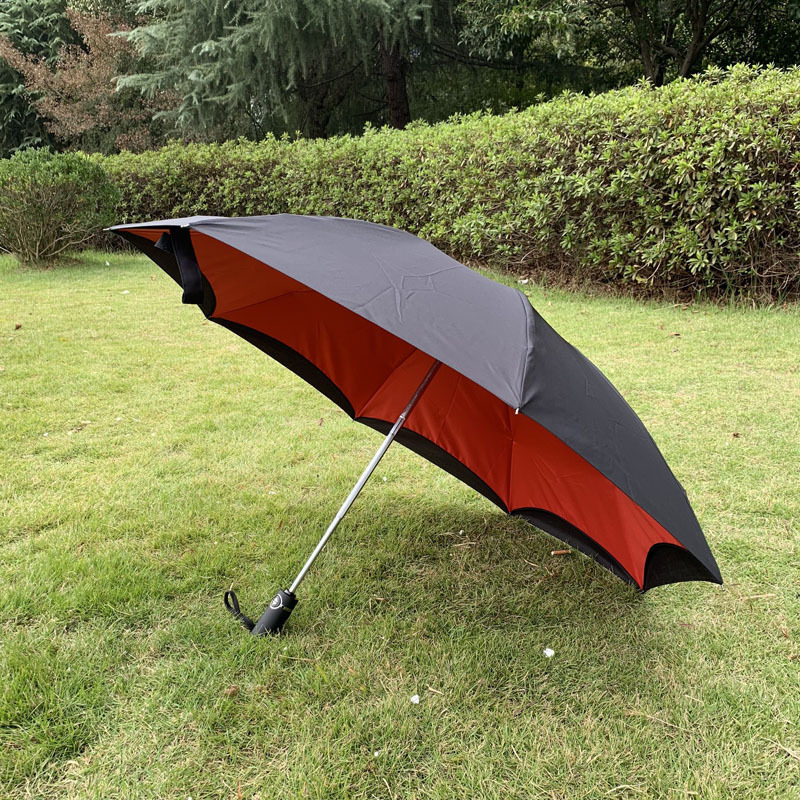 innovative  full automatic reverse 3-folded umbrella double layer umbrella