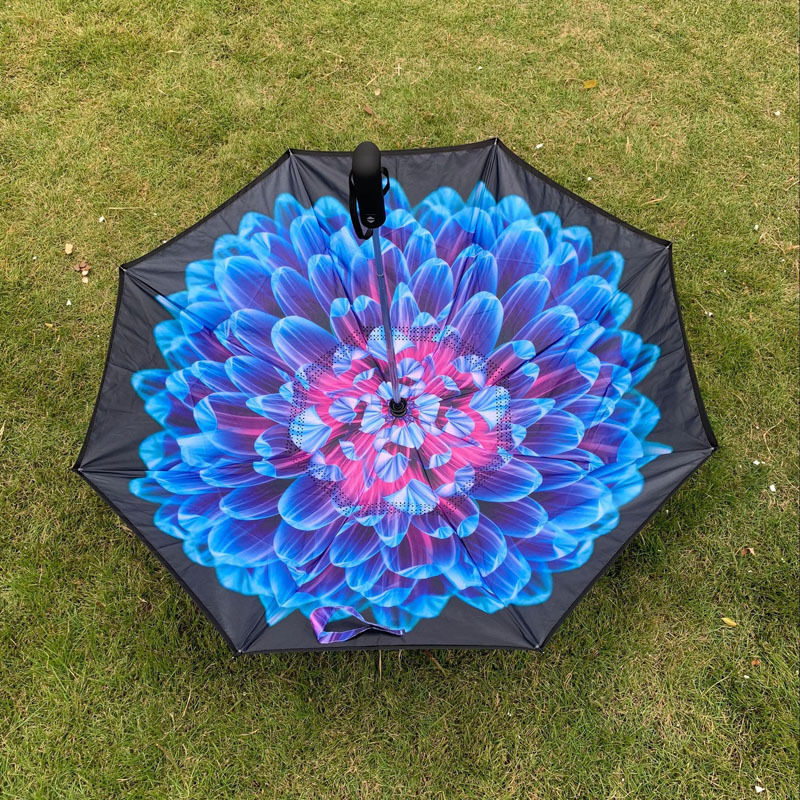 innovative  full automatic reverse 3-folded umbrella double layer umbrella