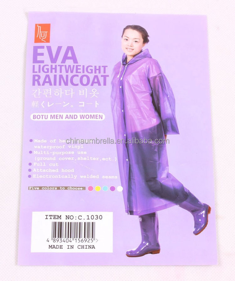 Thick EVA environmental protection disposable raincoat