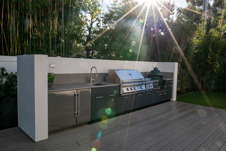 modular cabinet painted by micro-electrostatic spray to kitchens and kitchen furniture for outdoor BBQ usage