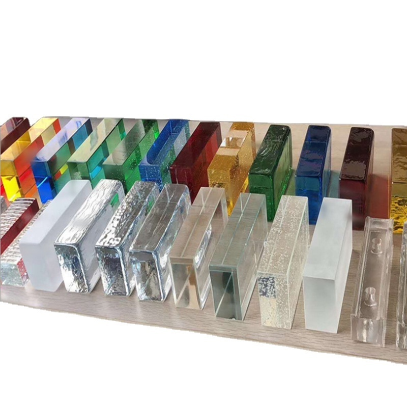 High quality 200x100x50mm solid clear colorful glass crystal block brick