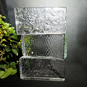 Solid Crystal Clear Glass Brick Wall for Outdoor Column Partition Rectangular Decorative Glass Blocks Bricks