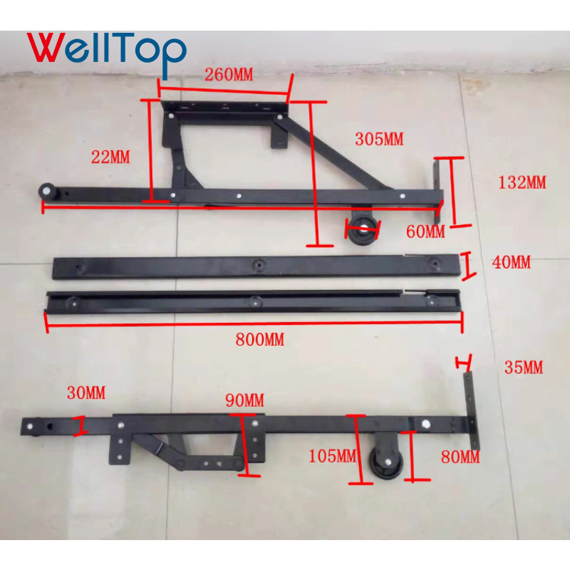 20.068 WELLTOP New Sofa Accessories Furniture Hardware Sofa Bed Lift Mechanism Metal Pull Out Sofa Bed Mechanism With Wheels