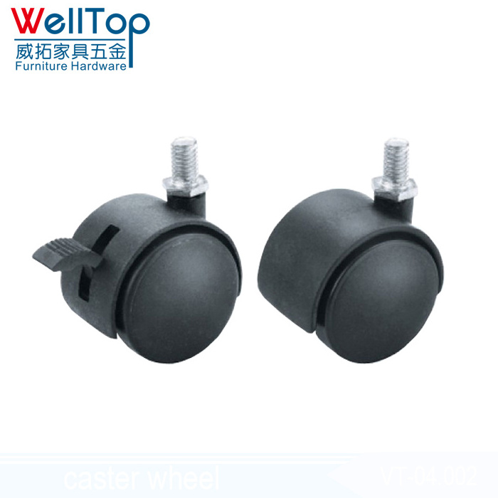 Nylon plastic office Black Swivel Plate Caster 30mm Wheel Chair Table chair caster wheel VT-04.002