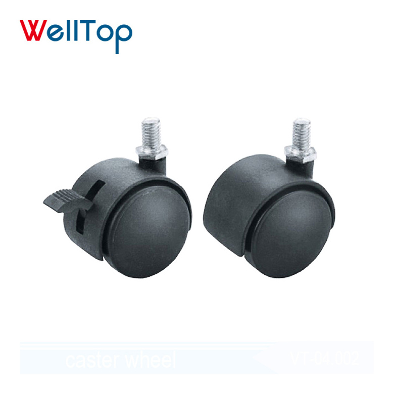 Nylon plastic office Black Swivel Plate Caster 30mm Wheel Chair Table chair caster wheel VT-04.002