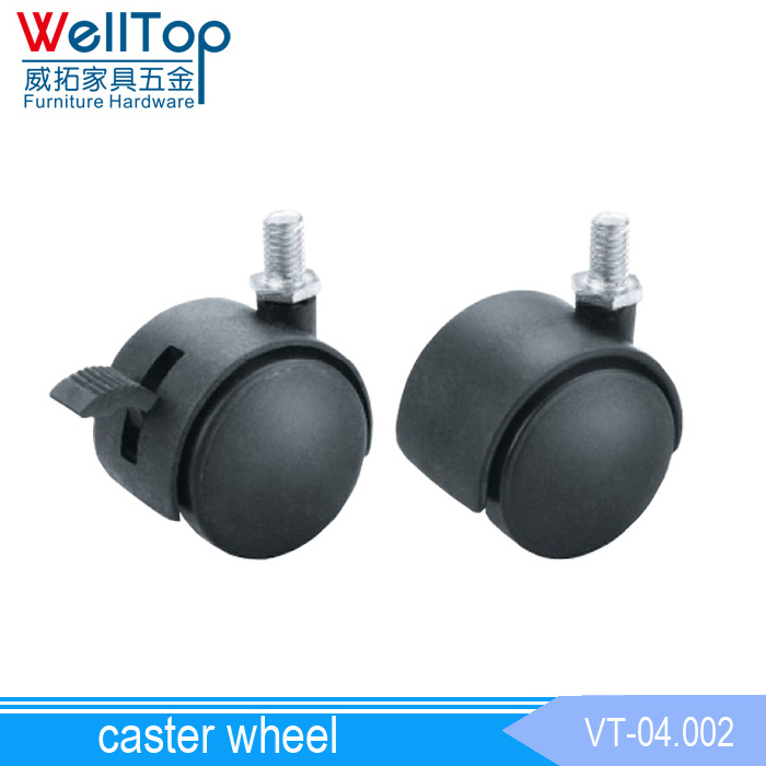 Nylon plastic office Black Swivel Plate Caster 30mm Wheel Chair Table chair caster wheel VT-04.002