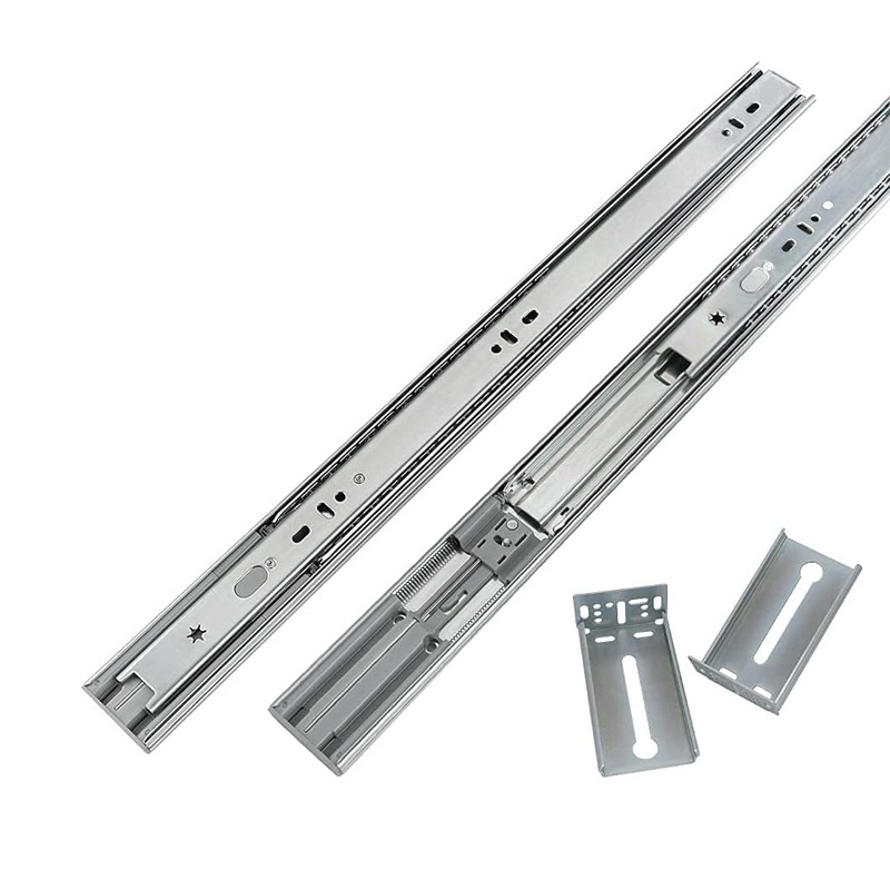 15.039 Hot Sale Cheap Drawer Slides 22 Inch 3 Fold Drawer Slide Telescopic Ball Bearing Full Extension Soft Close Drawer Slide