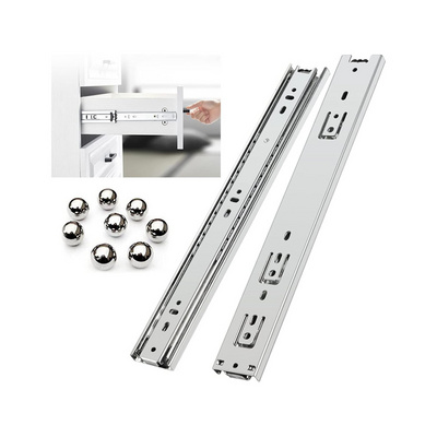 15.046 Full Extension Drawer Slides Side Mount 14 16 18 20 22 24 Inch Ball Bearing Metal Drawer Slides Soft Close Drawer Slide