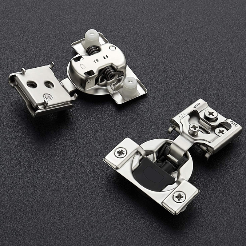 16.044 New 1/2 Inch Overlay Furniture Hinge Stainless Steel Cabinet Hinges Soft Close Satin Nickel Hidden Kitchen Door Hinge