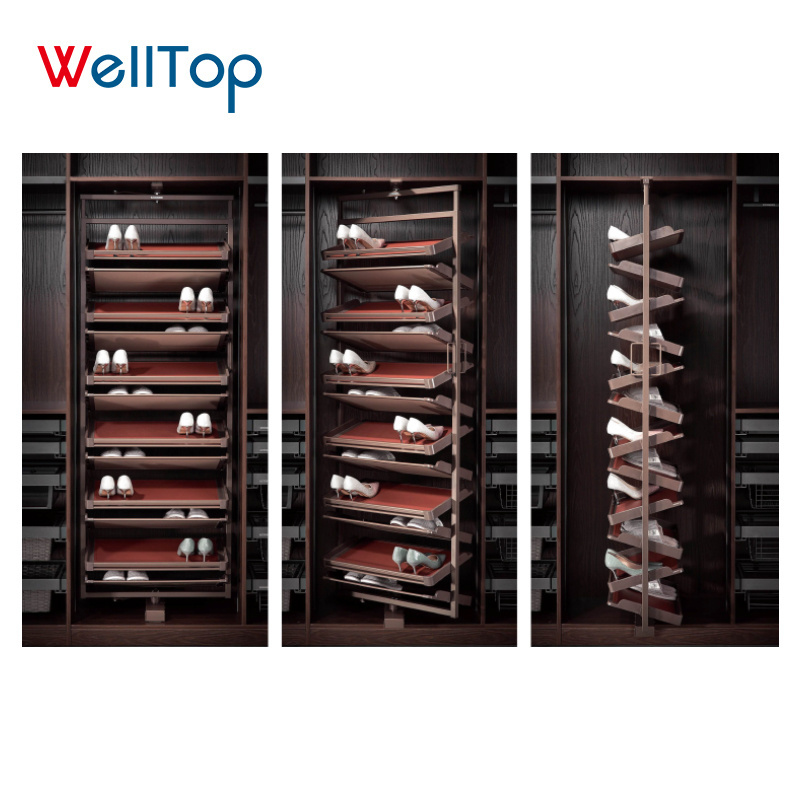 New Arrival VT-10.113 Modern Shoe Rack Cabinet Wardrobe Storage Rack 360 Degree Storage Rotary Rotating Shoe Racks for Home