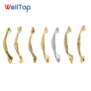 Furniture Hardware Gold Zinc Cabinet Drawer Pulls Handles For Cabinet Hardware VT-01.056