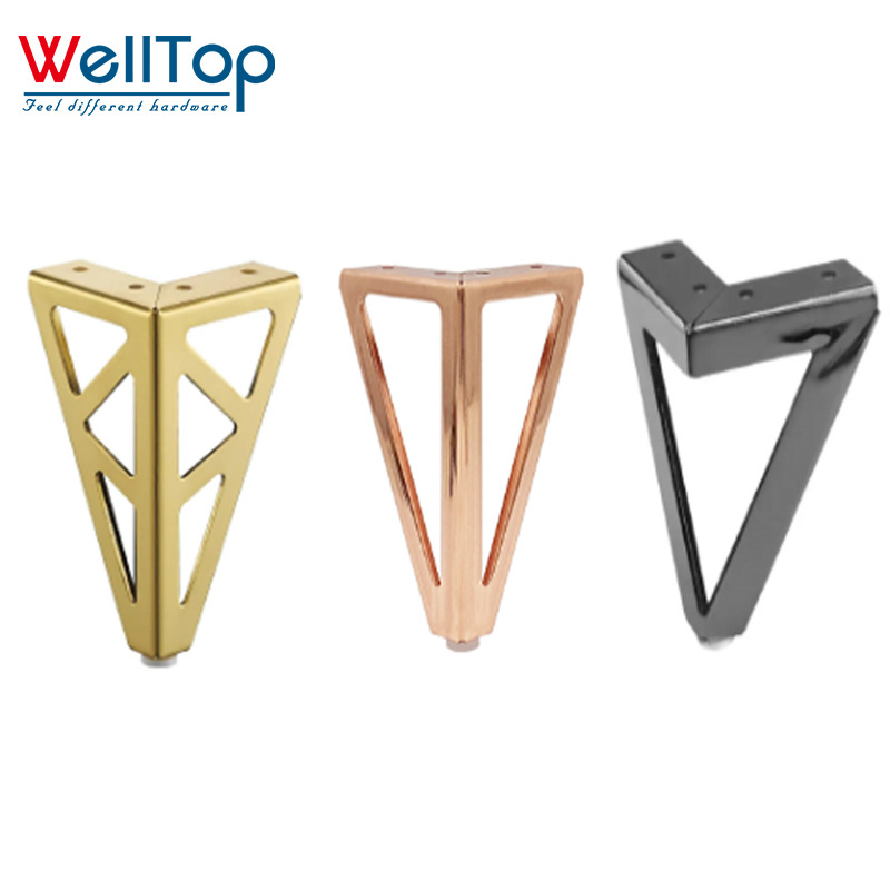 02.057 New Gold Support Feet Metal Cabinet Leg Furniture Legs Replacement Sofa Legs 6 Inch for TV Drawer Table Wardrobe