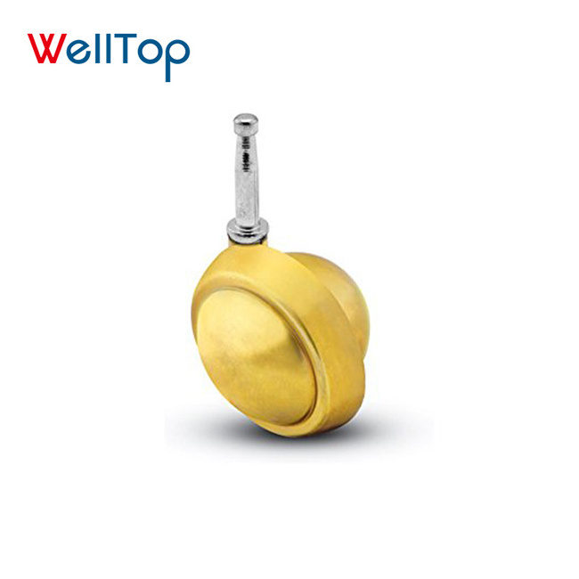 VT-04.029 WELLTOP Furniture Accessories Heavy Duty Caster Wheels Ball Plate Brass Swivel Caster Wheels for Sofa Chair Cabinet