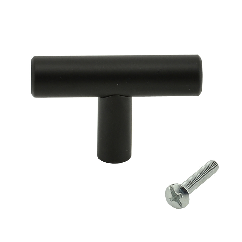 VT-01.057 Stainless Steel Cabinet Drawer Wardrobe Black Knobs Handle