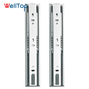 WELLTOP 10"-22" Stainless Steel Cabinet Slides Soft Close Three-Section Drawer Rails Drawer Slides Buffer Damper Rails VT-15.024