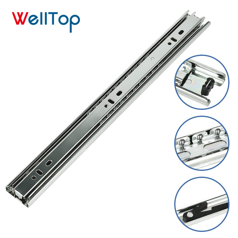 35mm Ball Bearing Hardware Product Channel Drawer Slide Cold Rolled Steel with Telescope Drawer Slide VT-15.004 50,000 Times