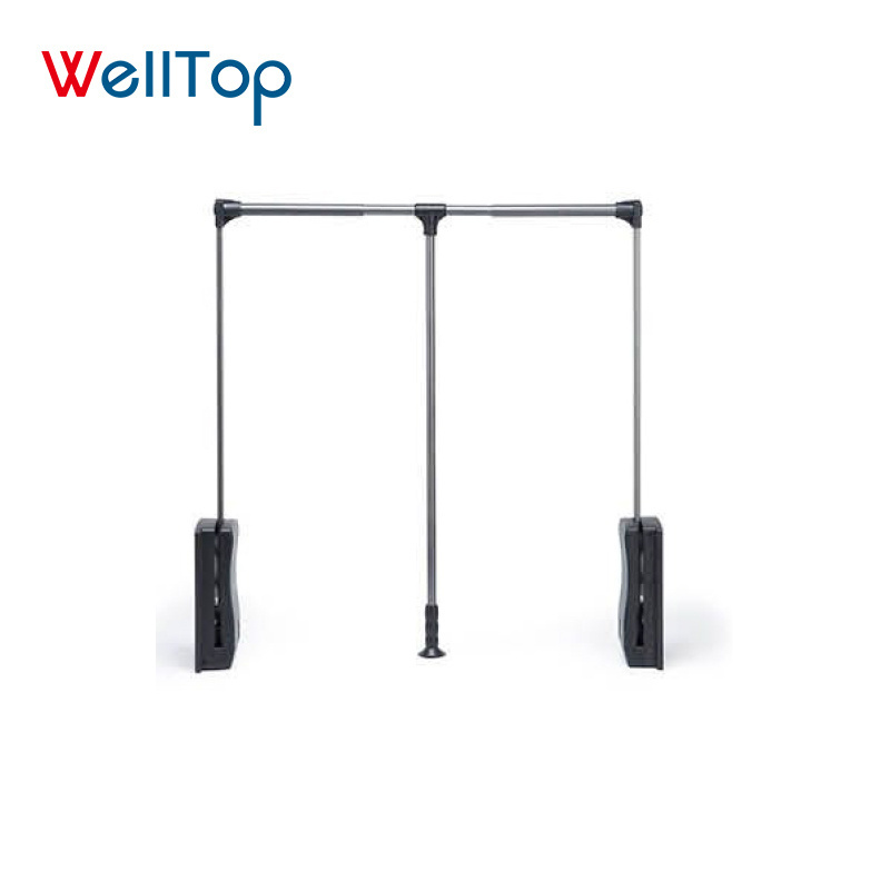 VT-10.156 New Wardrobe Clothes Racks Trouser Rack Rail Pole Cabinet Adjustable Pull Down Soft Close Hydraulic Wardrobe Lift