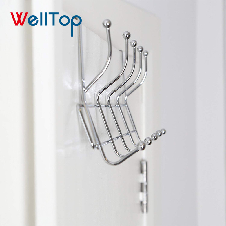 2019 Welltop furniture Housewares Hook Over Door Hanger - Chrome VT-16.007