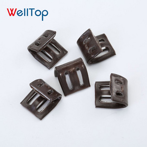 20.055 WELLTOP Wholesale Furniture Accessories 4 Hole Spring Clip Brown Sofa Zigzag Spring Clips with Plastic Cover