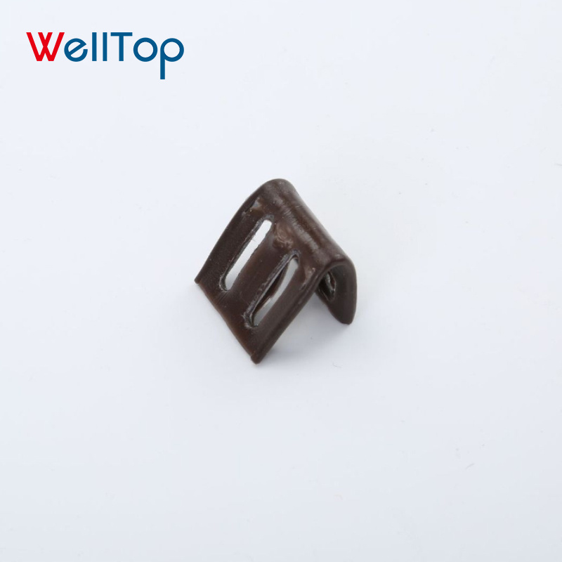 20.055 WELLTOP Wholesale Furniture Accessories 4 Hole Spring Clip Brown Sofa Zigzag Spring Clips with Plastic Cover